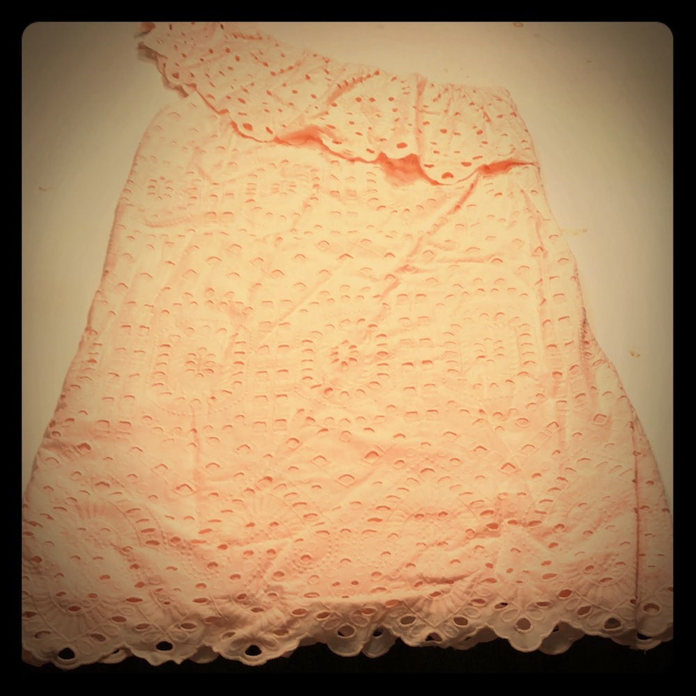Light Pink One Shoulder Eyelet Dress from Loft